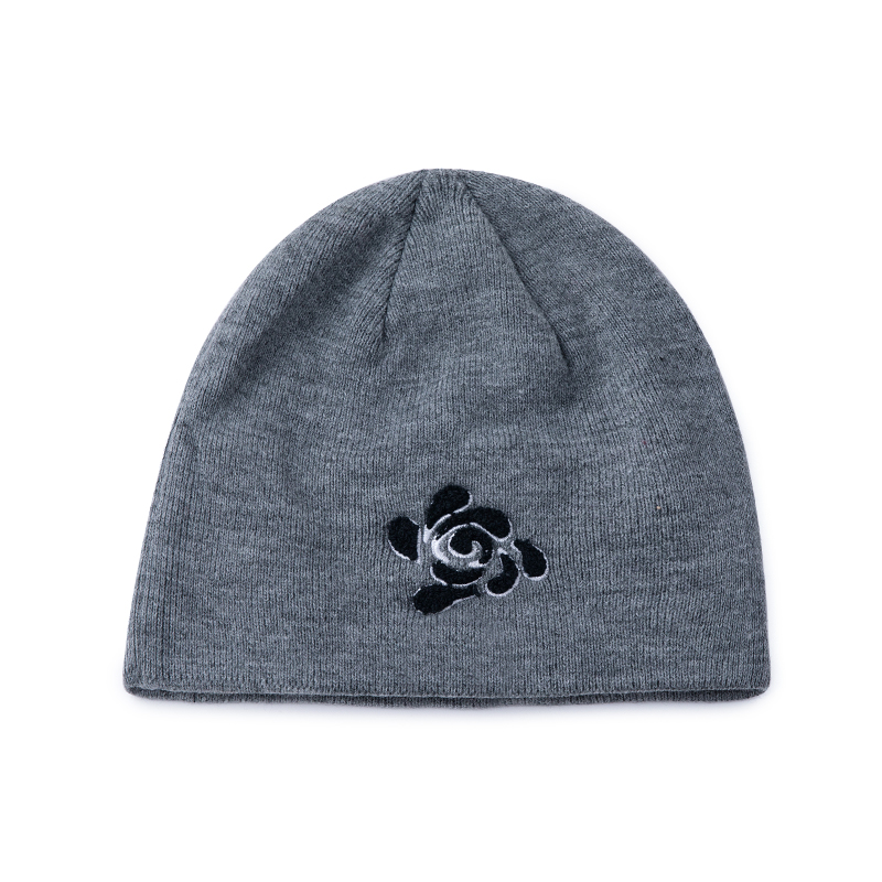 Flower embroidery beanie