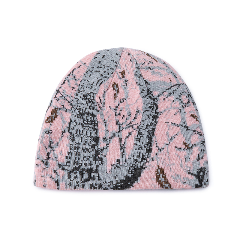 pattern print beanie